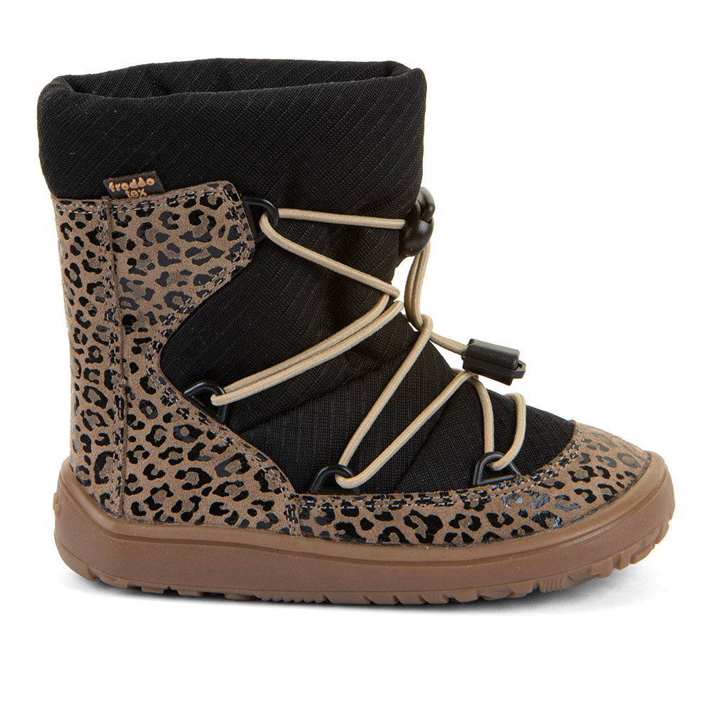 Barefoot TEX Track Wool Boots in Beige+ with Animal Print