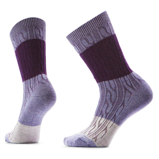 Everyday Color Block Cable Crew Socks